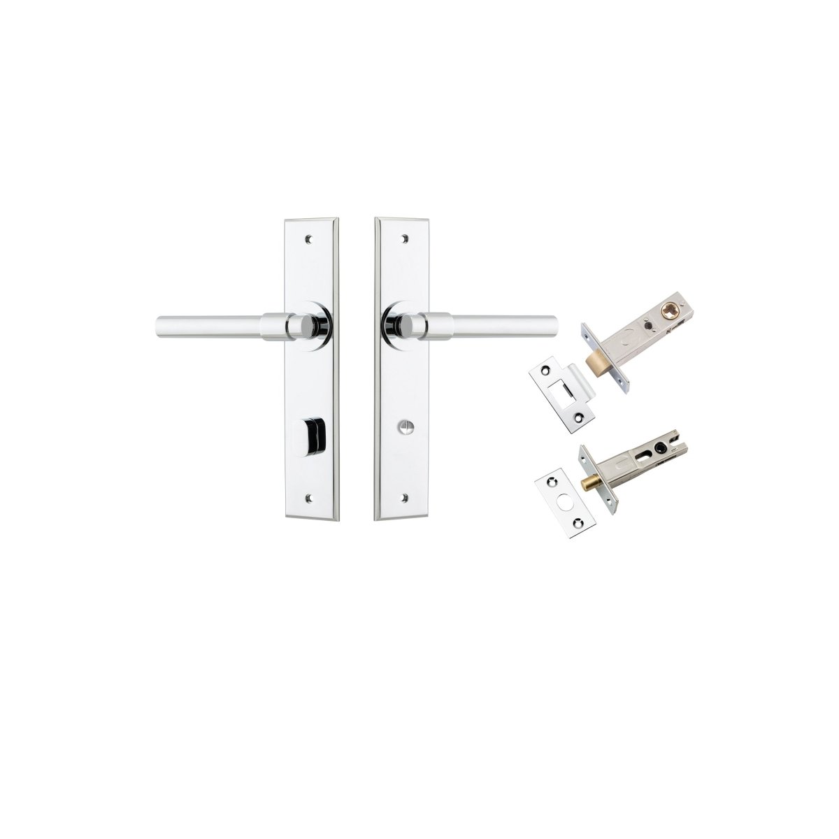 IVER Helsinki Lever Solid Brass Chamfered Backplate Door Handle – Multiple Finishes Available - Entry - Point - 11904KPRIV60 - Iver