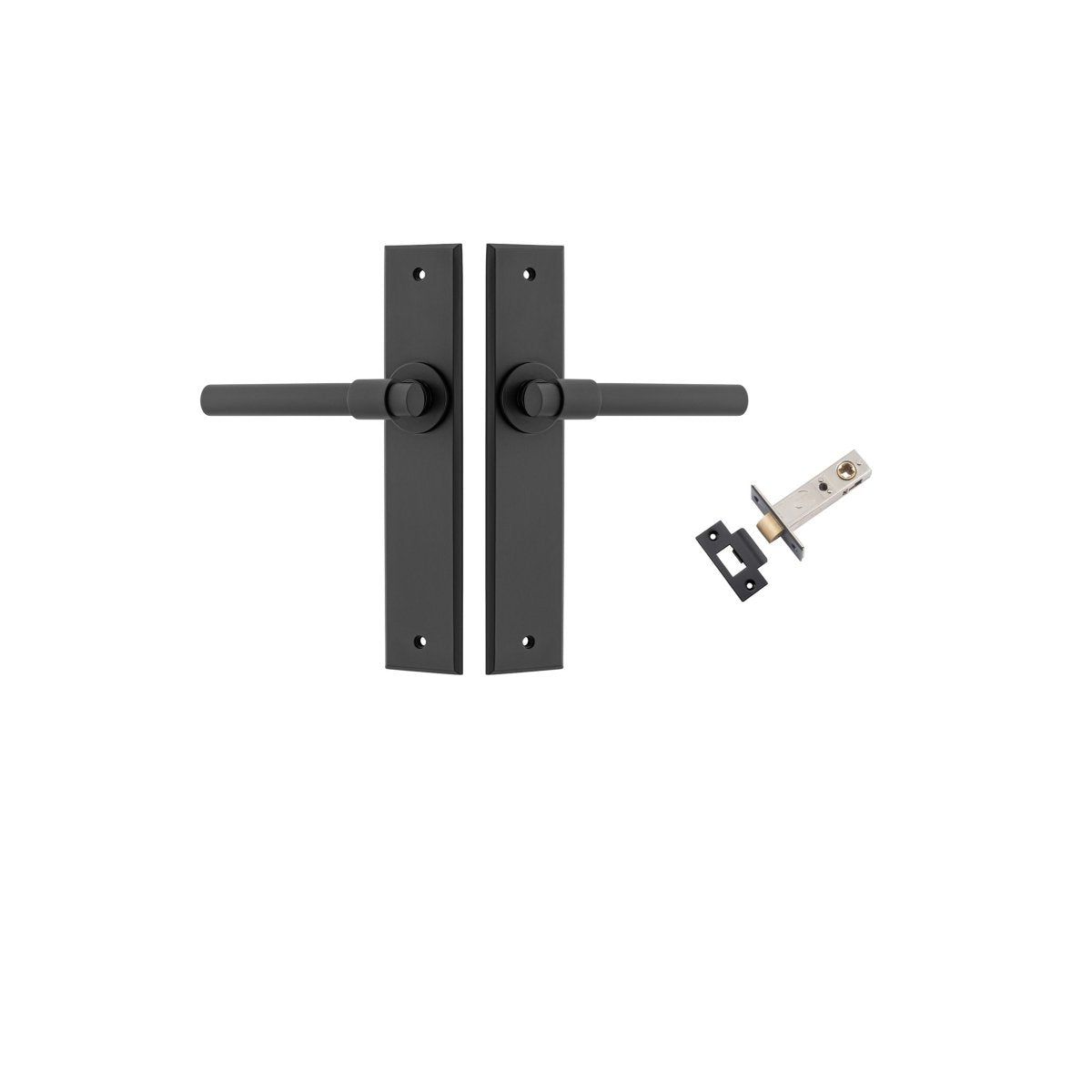 IVER Helsinki Lever Solid Brass Chamfered Backplate Door Handle – Multiple Finishes Available - Entry - Point - 12904KPASS60 - Iver