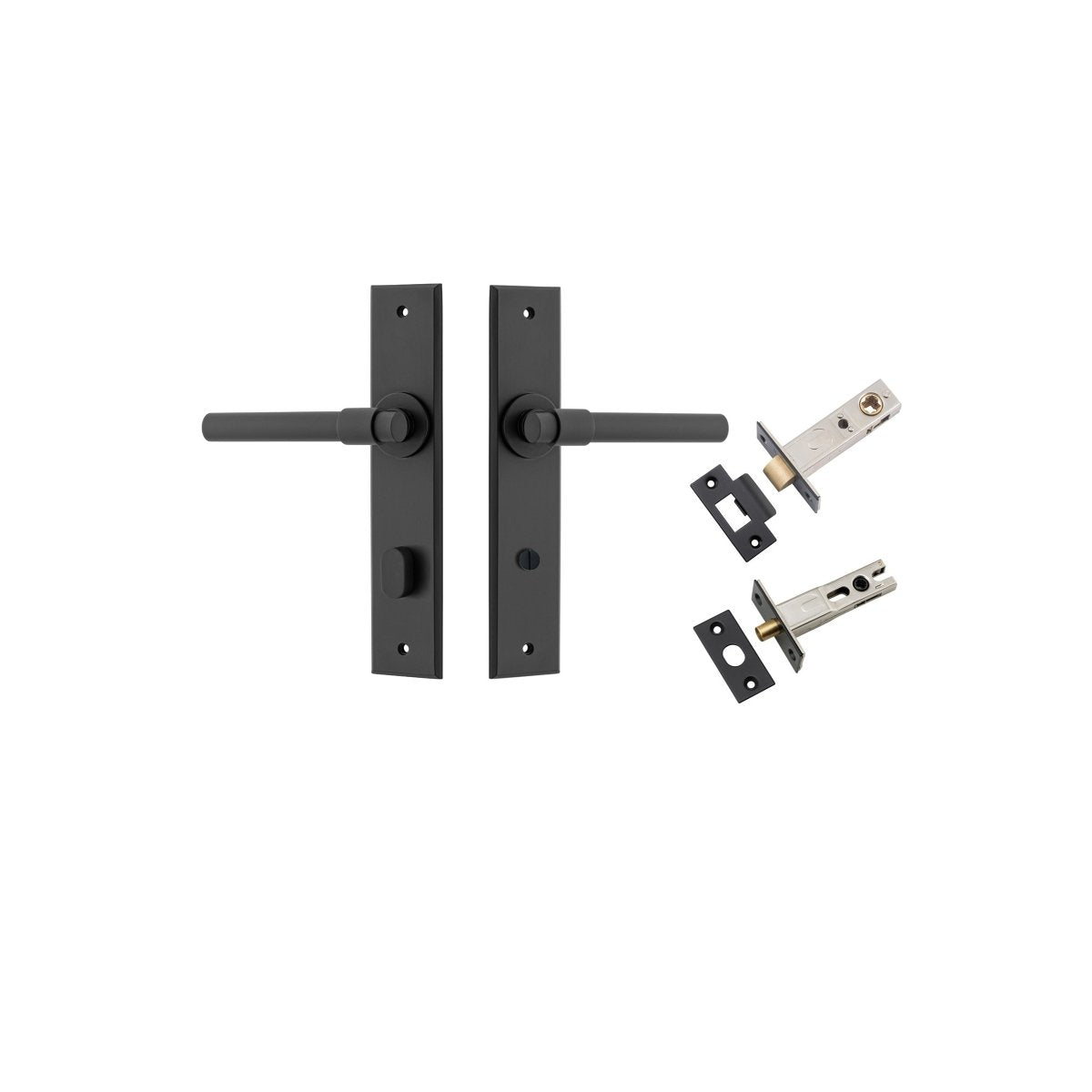 IVER Helsinki Lever Solid Brass Chamfered Backplate Door Handle – Multiple Finishes Available - Entry - Point - 12904KPRIV60 - Iver