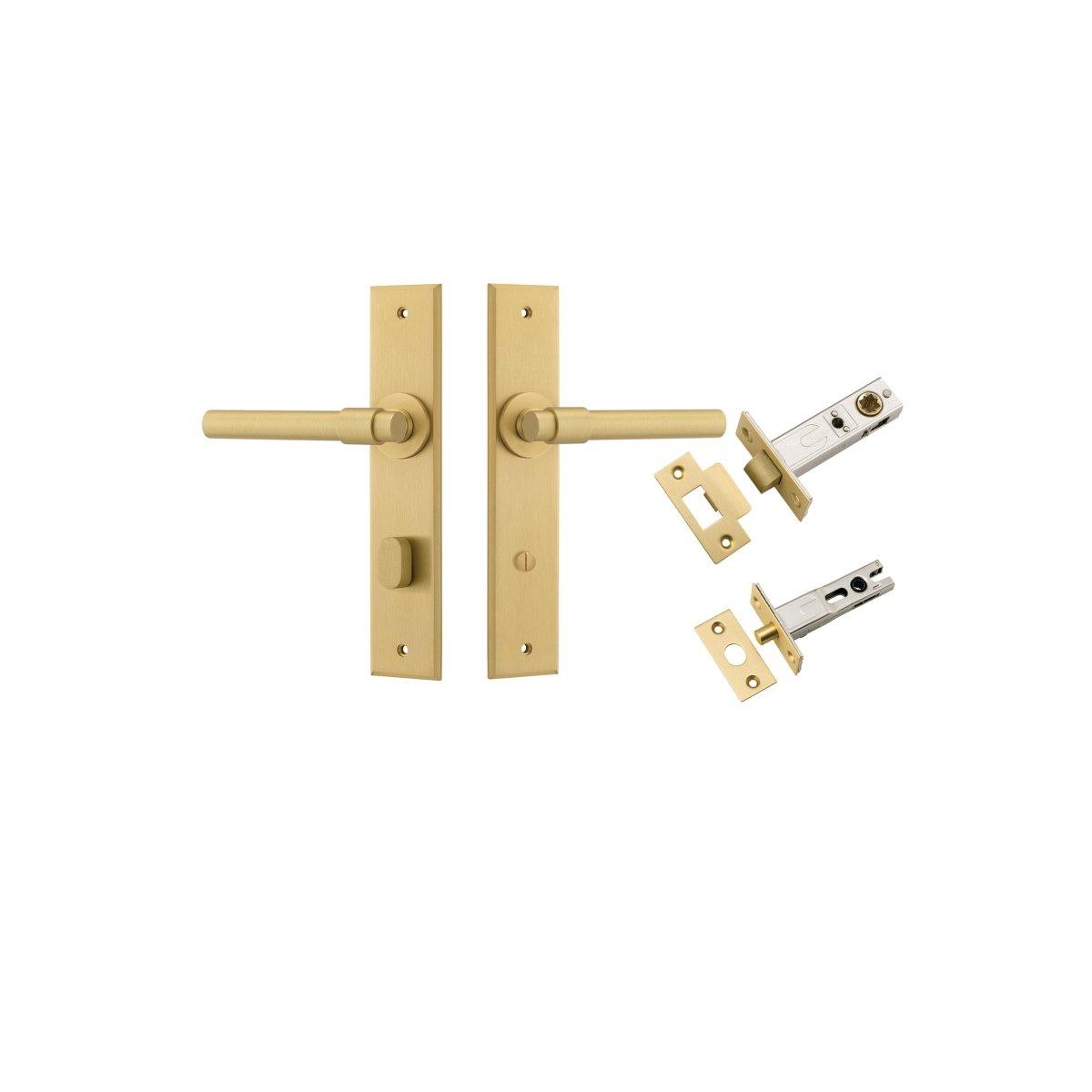 IVER Helsinki Lever Solid Brass Chamfered Backplate Door Handle – Multiple Finishes Available - Entry - Point - 16404KPRIV60 - Iver