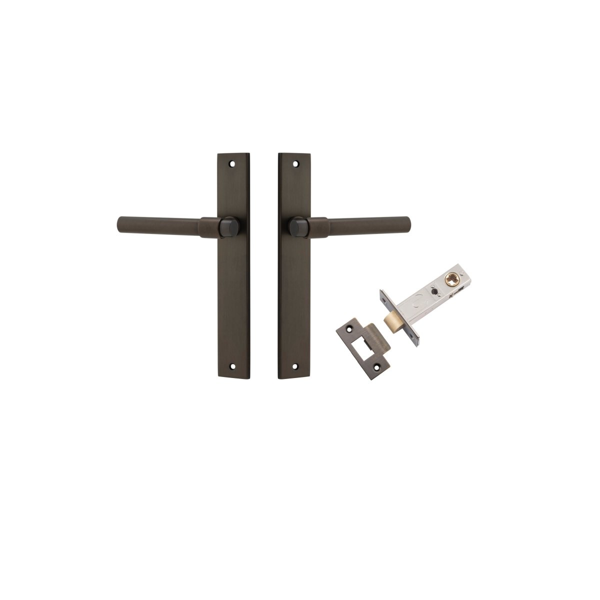 IVER Helsinki Solid Brass Rectangular Backplate Door Handle – Multiple Finishes Available - Entry - Point - 10896KPASS60 - Iver
