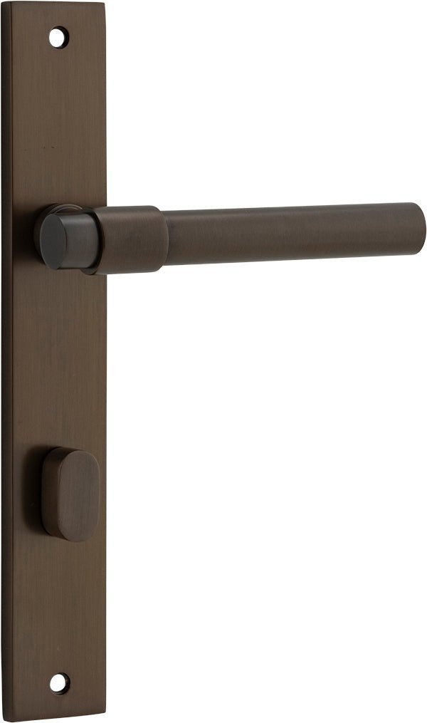 IVER Helsinki Solid Brass Rectangular Backplate Door Handle – Multiple Finishes Available - Entry - Point - 10896P85 - Iver