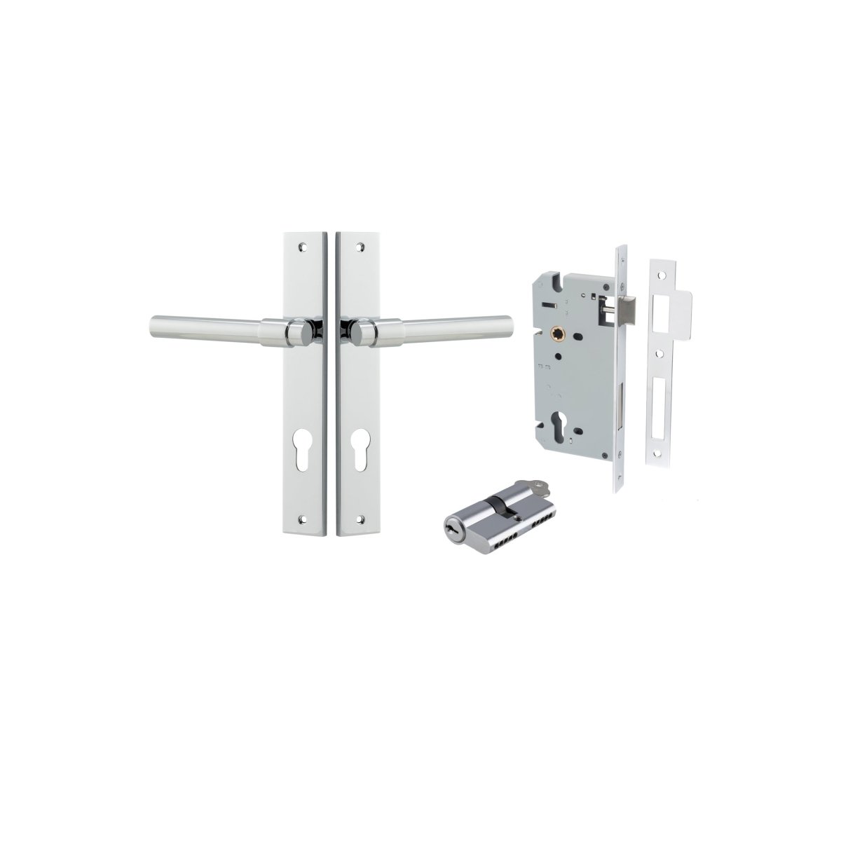 IVER Helsinki Solid Brass Rectangular Backplate Door Handle – Multiple Finishes Available - Entry - Point - 11896KENTR60KK - Iver