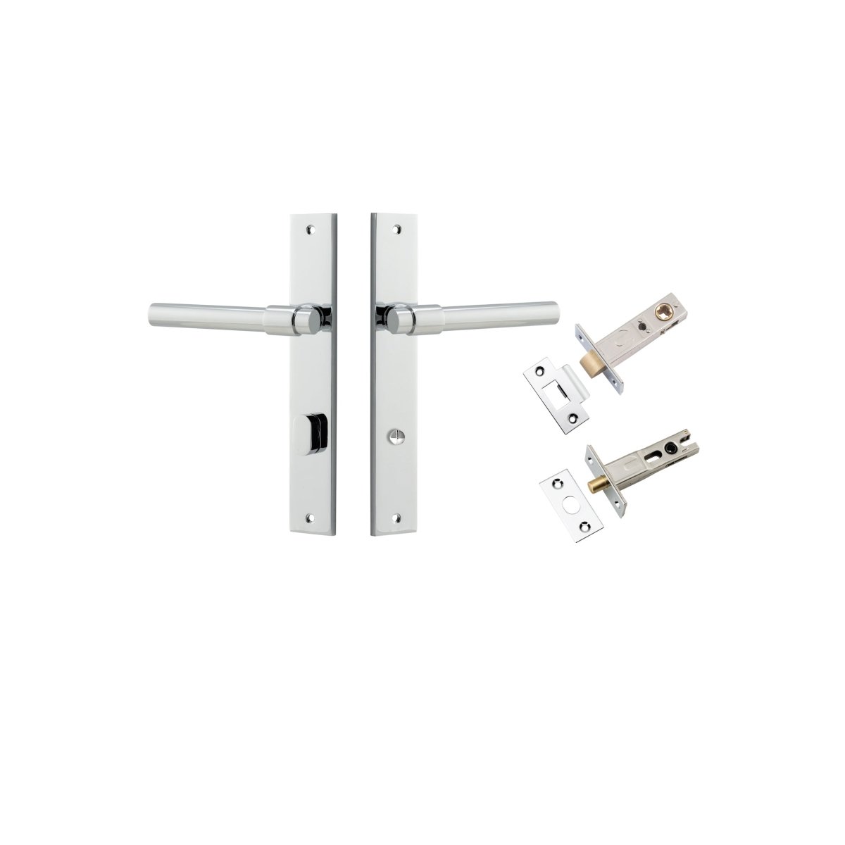 IVER Helsinki Solid Brass Rectangular Backplate Door Handle – Multiple Finishes Available - Entry - Point - 11896KPRIV60 - Iver
