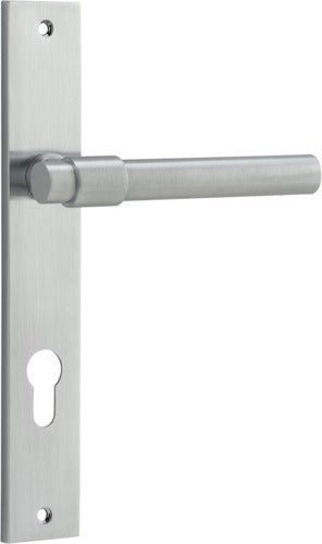IVER Helsinki Solid Brass Rectangular Backplate Door Handle – Multiple Finishes Available - Entry - Point - 12396E85 - Iver