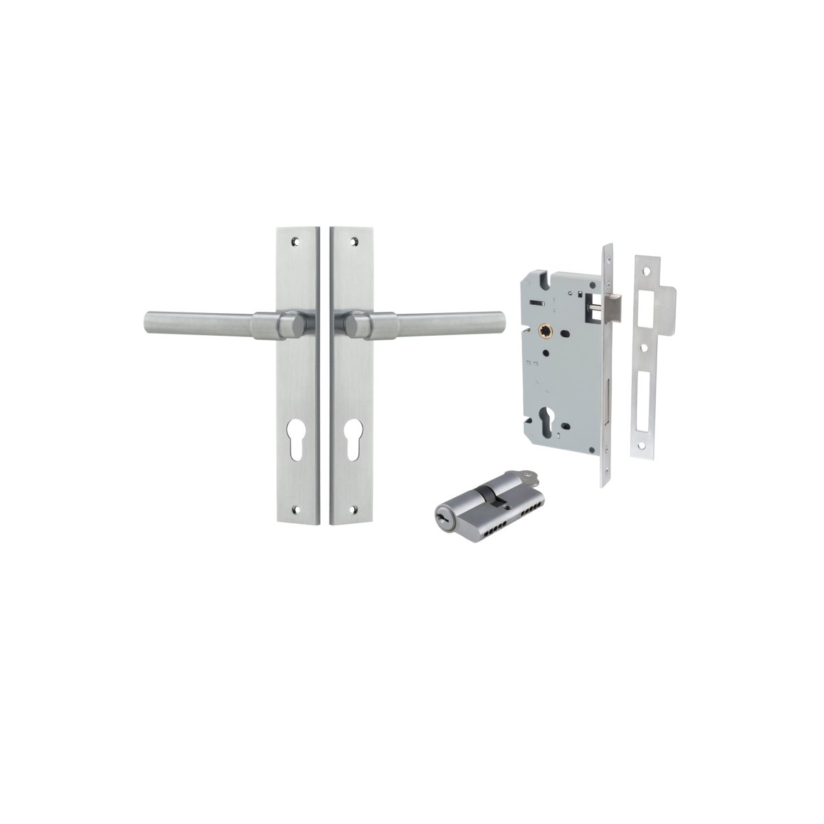 IVER Helsinki Solid Brass Rectangular Backplate Door Handle – Multiple Finishes Available - Entry - Point - 12396KENTR60KK - Iver