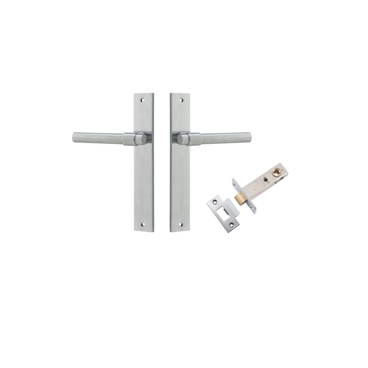 IVER Helsinki Solid Brass Rectangular Backplate Door Handle – Multiple Finishes Available - Entry - Point - 12396KPASS60 - Iver