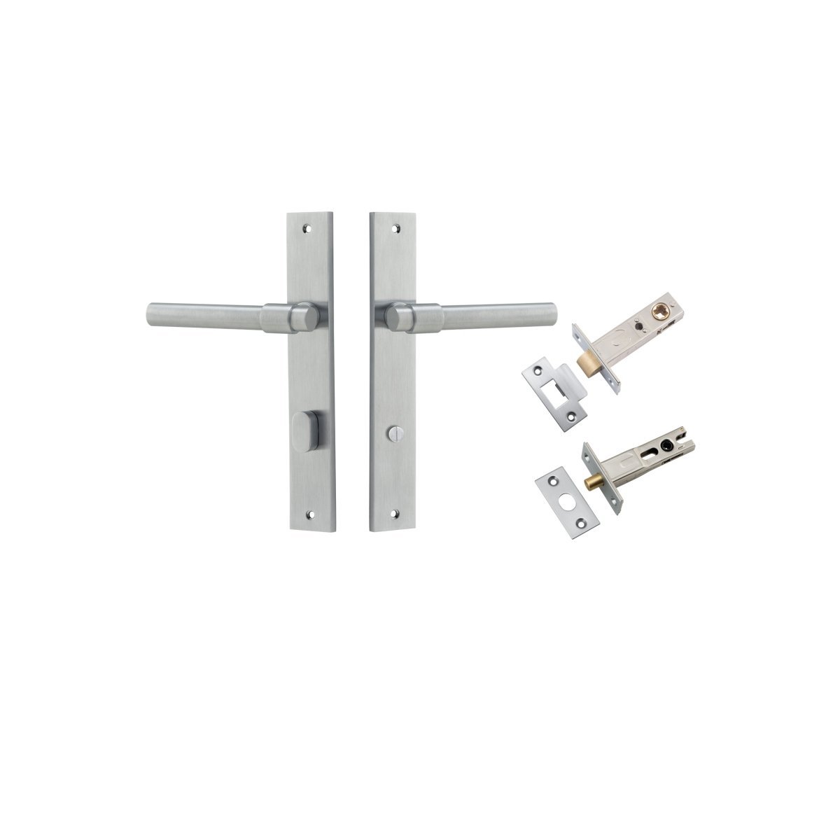 IVER Helsinki Solid Brass Rectangular Backplate Door Handle – Multiple Finishes Available - Entry - Point - 12396KPRIV60 - Iver
