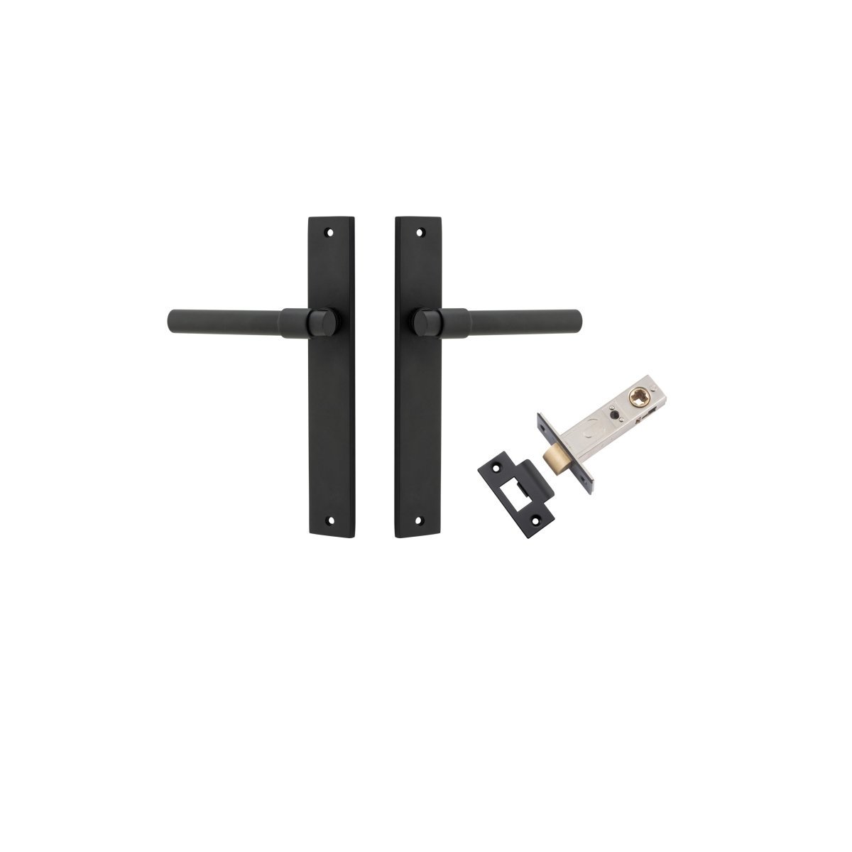 IVER Helsinki Solid Brass Rectangular Backplate Door Handle – Multiple Finishes Available - Entry - Point - 12896KPASS60 - Iver