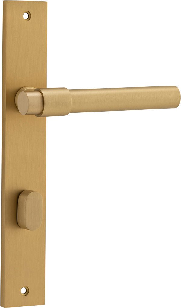 IVER Helsinki Solid Brass Rectangular Backplate Door Handle – Multiple Finishes Available - Entry - Point - 15396P85 - Iver