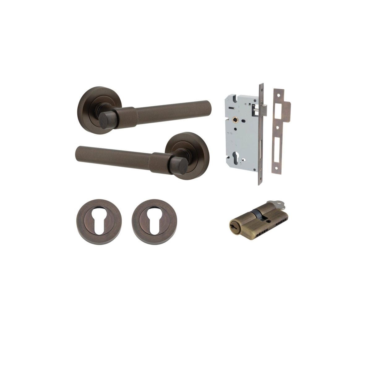 IVER Helsinki Solid Brass Round Rose Door Handle – Multiple Finishes Available - Entry - Point - 20621KENTR60KK - Iver