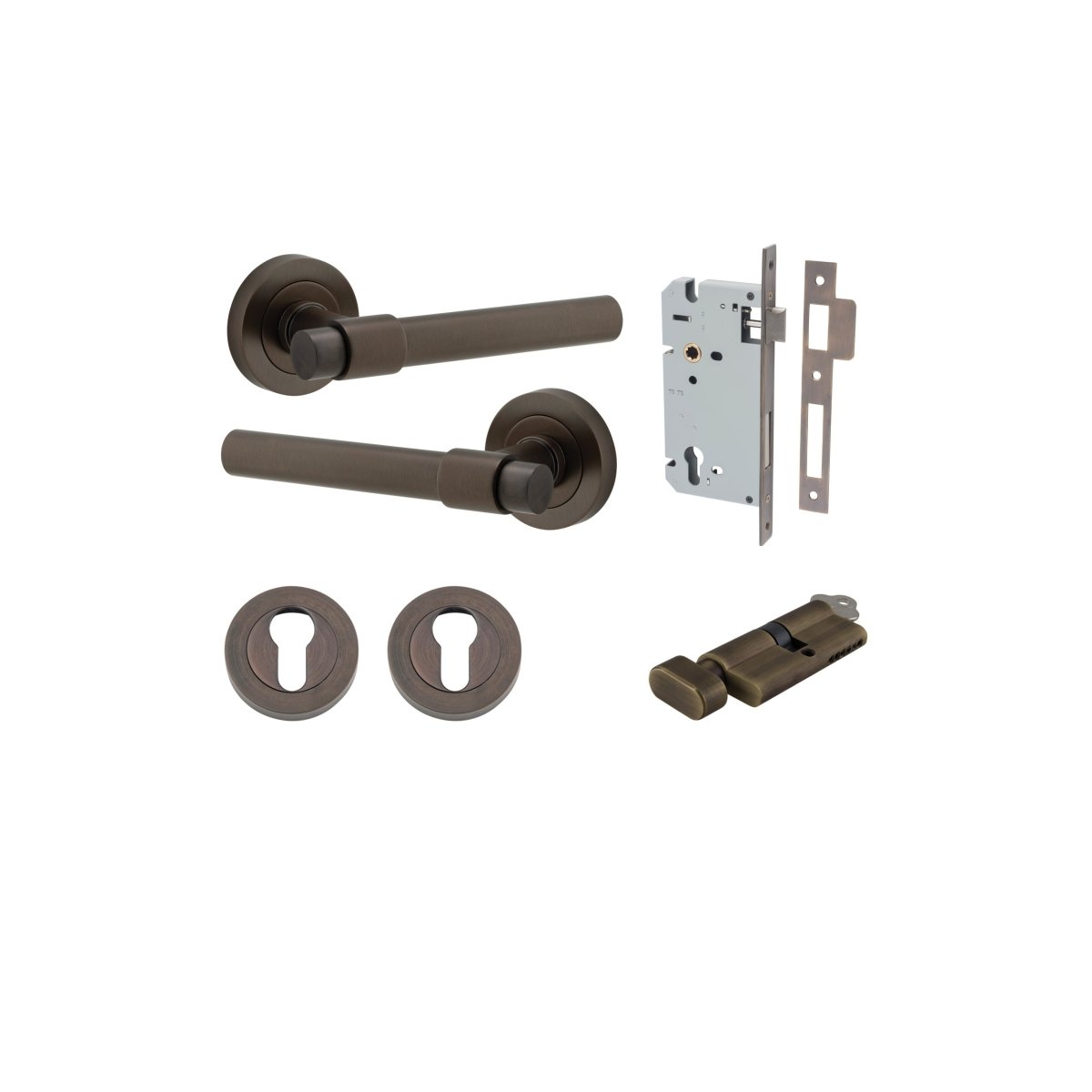 IVER Helsinki Solid Brass Round Rose Door Handle – Multiple Finishes Available - Entry - Point - 20621KENTR60KT - Iver