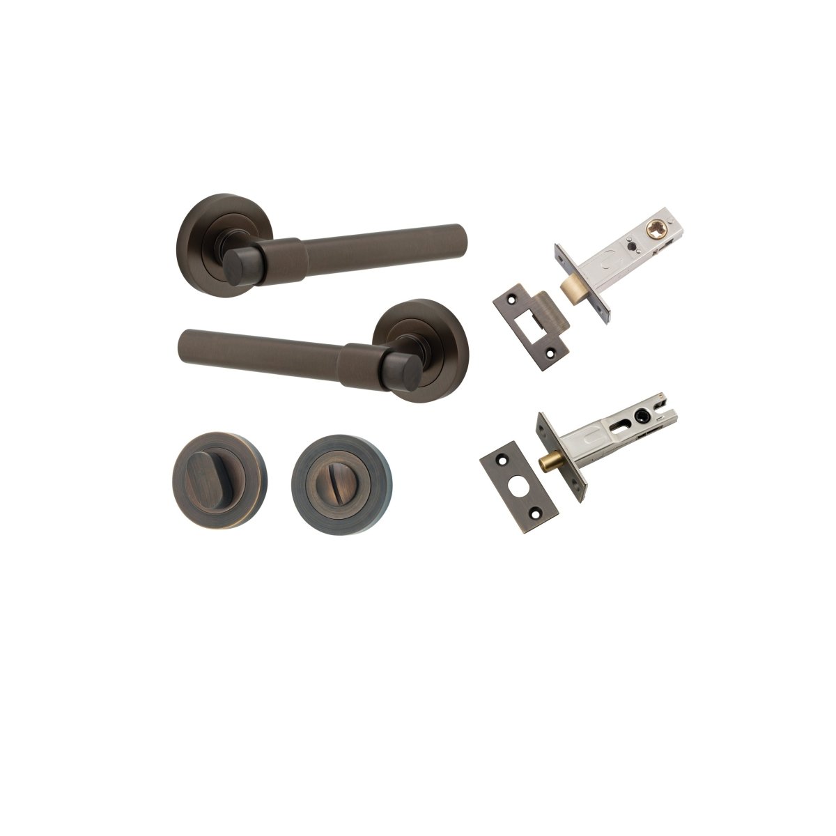IVER Helsinki Solid Brass Round Rose Door Handle – Multiple Finishes Available - Entry - Point - 20621KPRIV60 - Iver