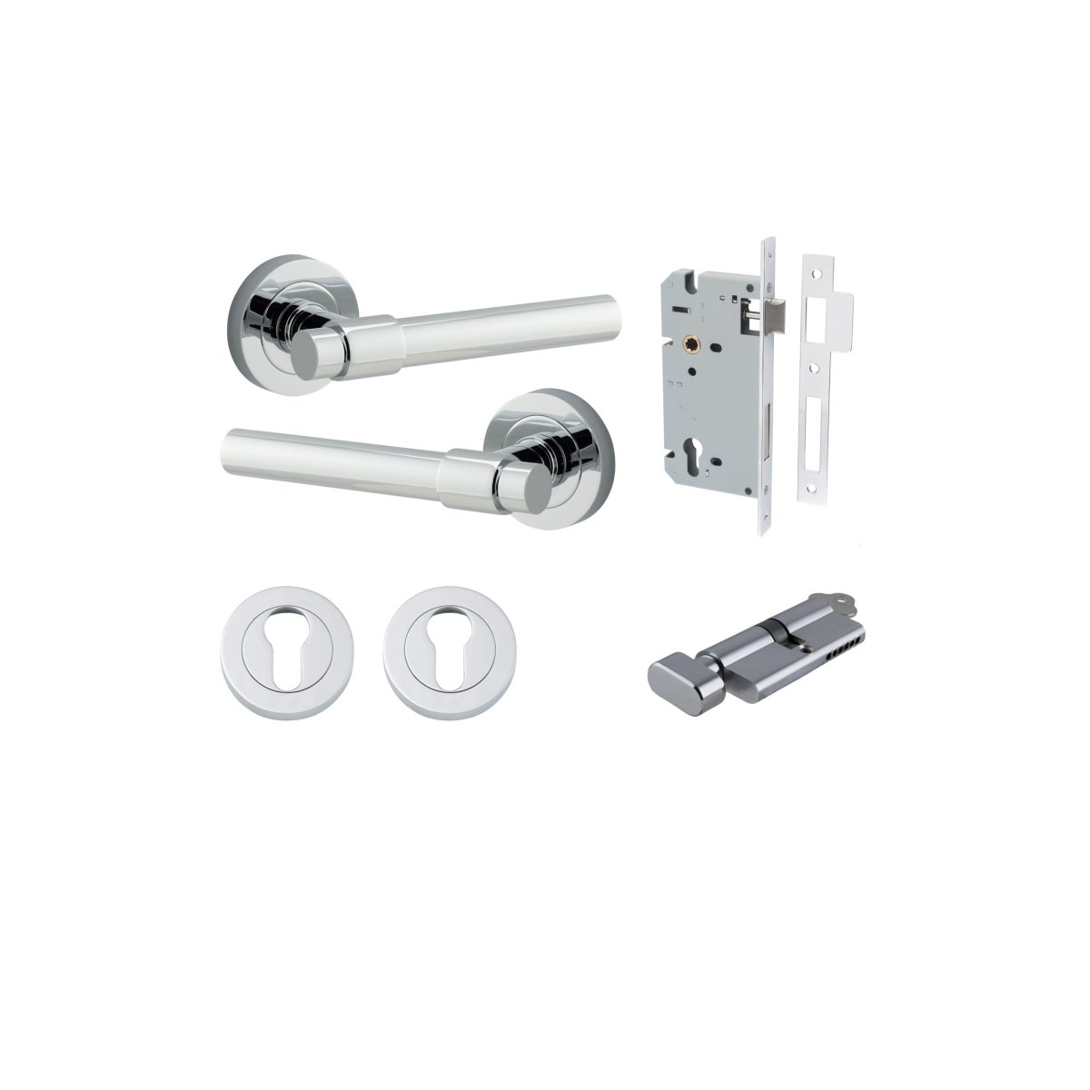 IVER Helsinki Solid Brass Round Rose Door Handle – Multiple Finishes Available - Entry - Point - 20624KENTR60KT - Iver