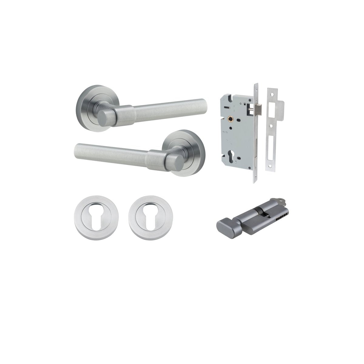 IVER Helsinki Solid Brass Round Rose Door Handle – Multiple Finishes Available - Entry - Point - 20625KENTR60KT - Iver