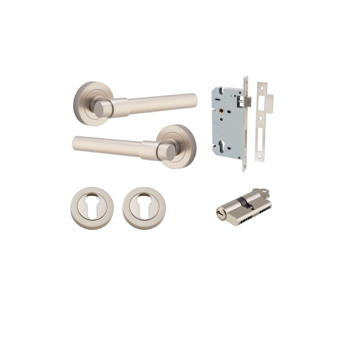 IVER Helsinki Solid Brass Round Rose Door Handle – Multiple Finishes Available - Entry - Point - 20629KENTR60KK - Iver