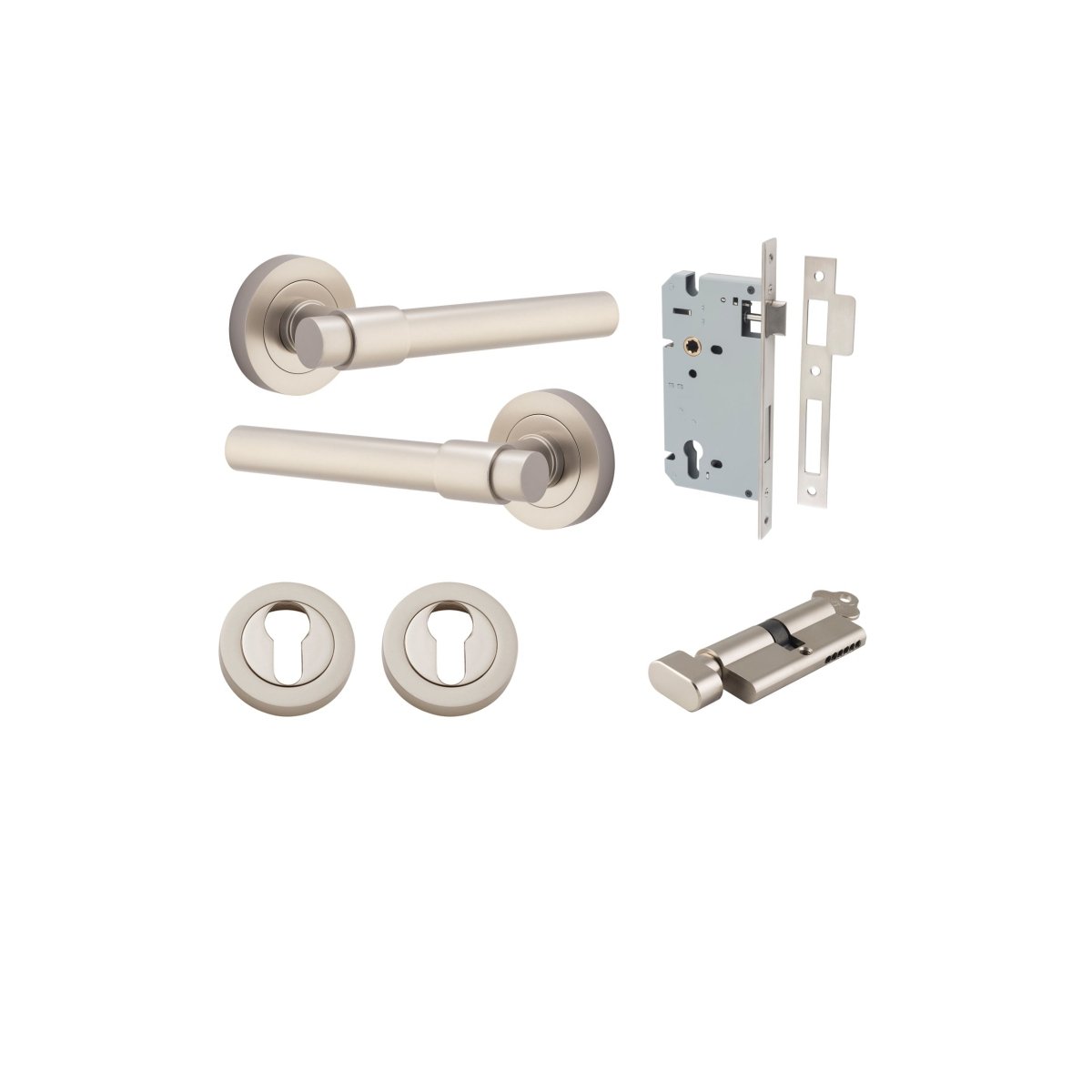 IVER Helsinki Solid Brass Round Rose Door Handle – Multiple Finishes Available - Entry - Point - 20629KENTR60KT - Iver