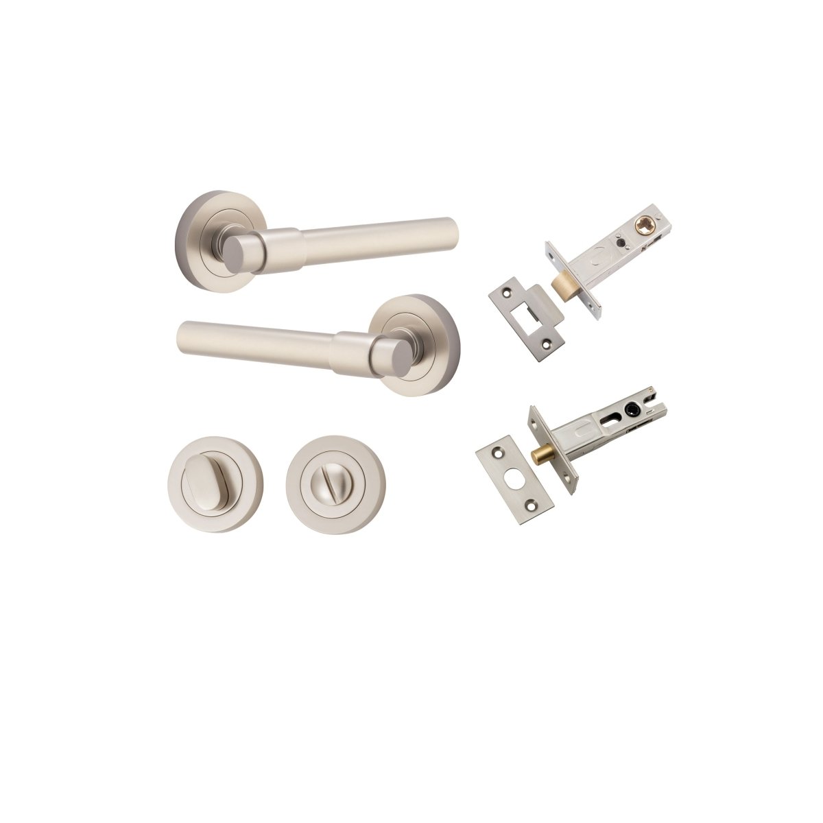 IVER Helsinki Solid Brass Round Rose Door Handle – Multiple Finishes Available - Entry - Point - 20629KPRIV60 - Iver