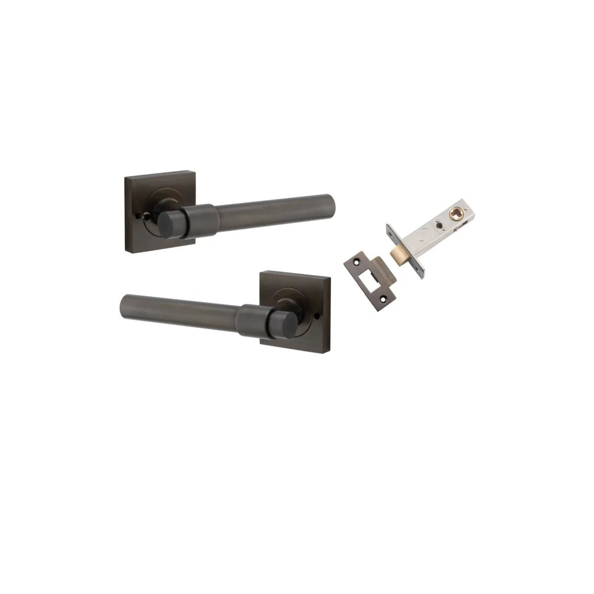 IVER Helsinki Solid Brass Square Rose Door Handle – Multiple Finishes Available - Entry - Point - 21201KIBPRIV60 - Iver