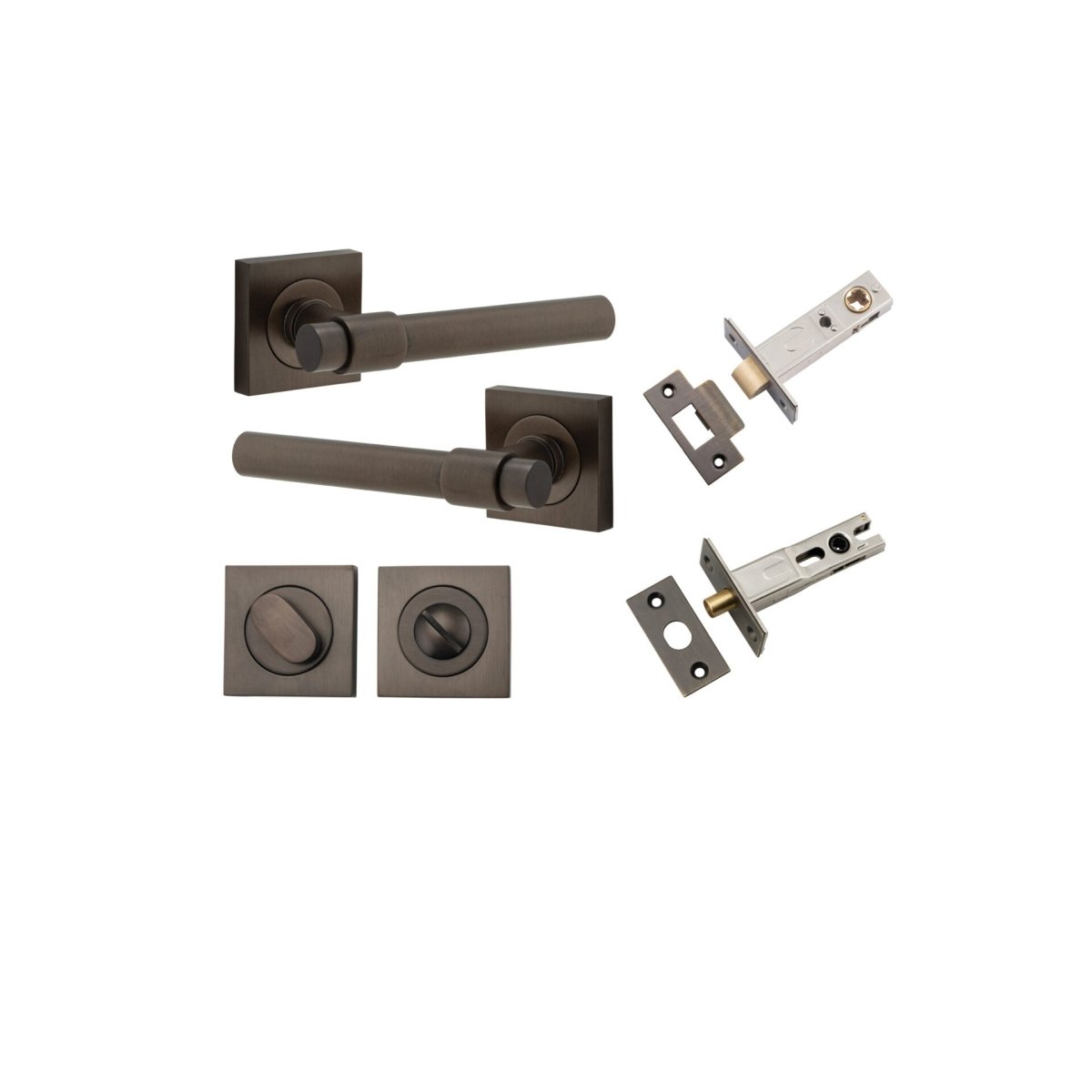 IVER Helsinki Solid Brass Square Rose Door Handle – Multiple Finishes Available - Entry - Point - 21201KPRIV60 - Iver
