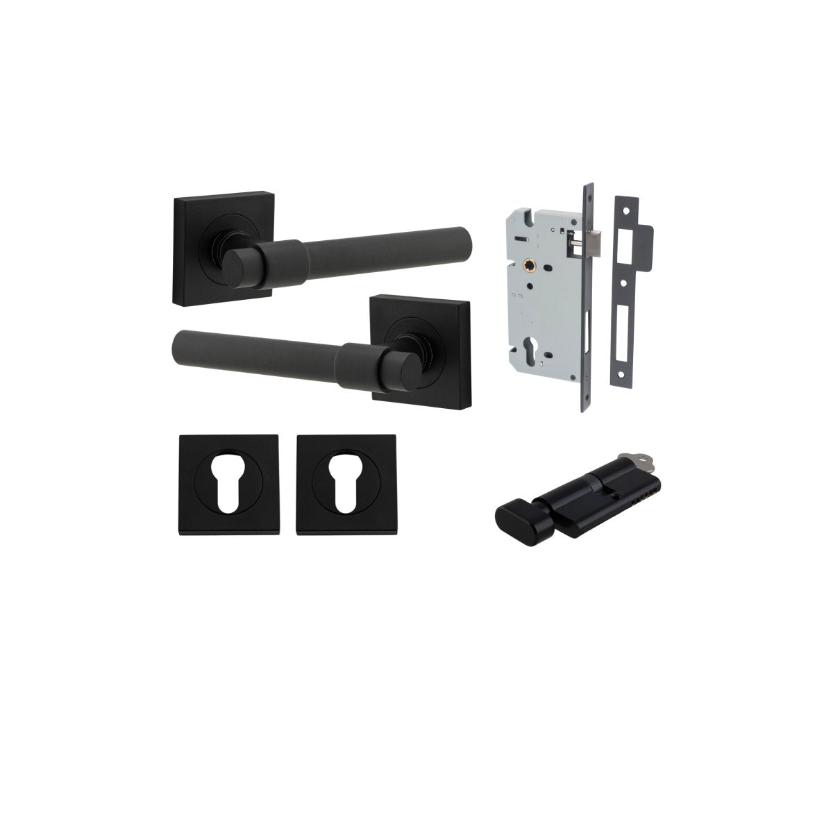 IVER Helsinki Solid Brass Square Rose Door Handle – Multiple Finishes Available - Entry - Point - 21203KENTR60KT - Iver