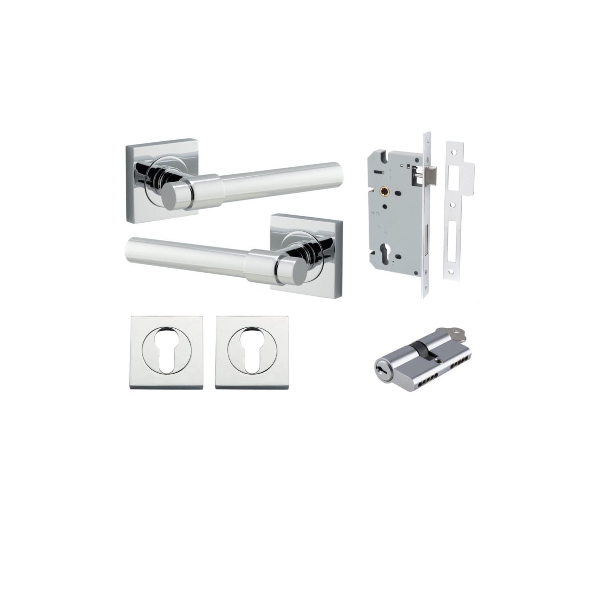 IVER Helsinki Solid Brass Square Rose Door Handle – Multiple Finishes Available - Entry - Point - 21204KENTR60KK - Iver