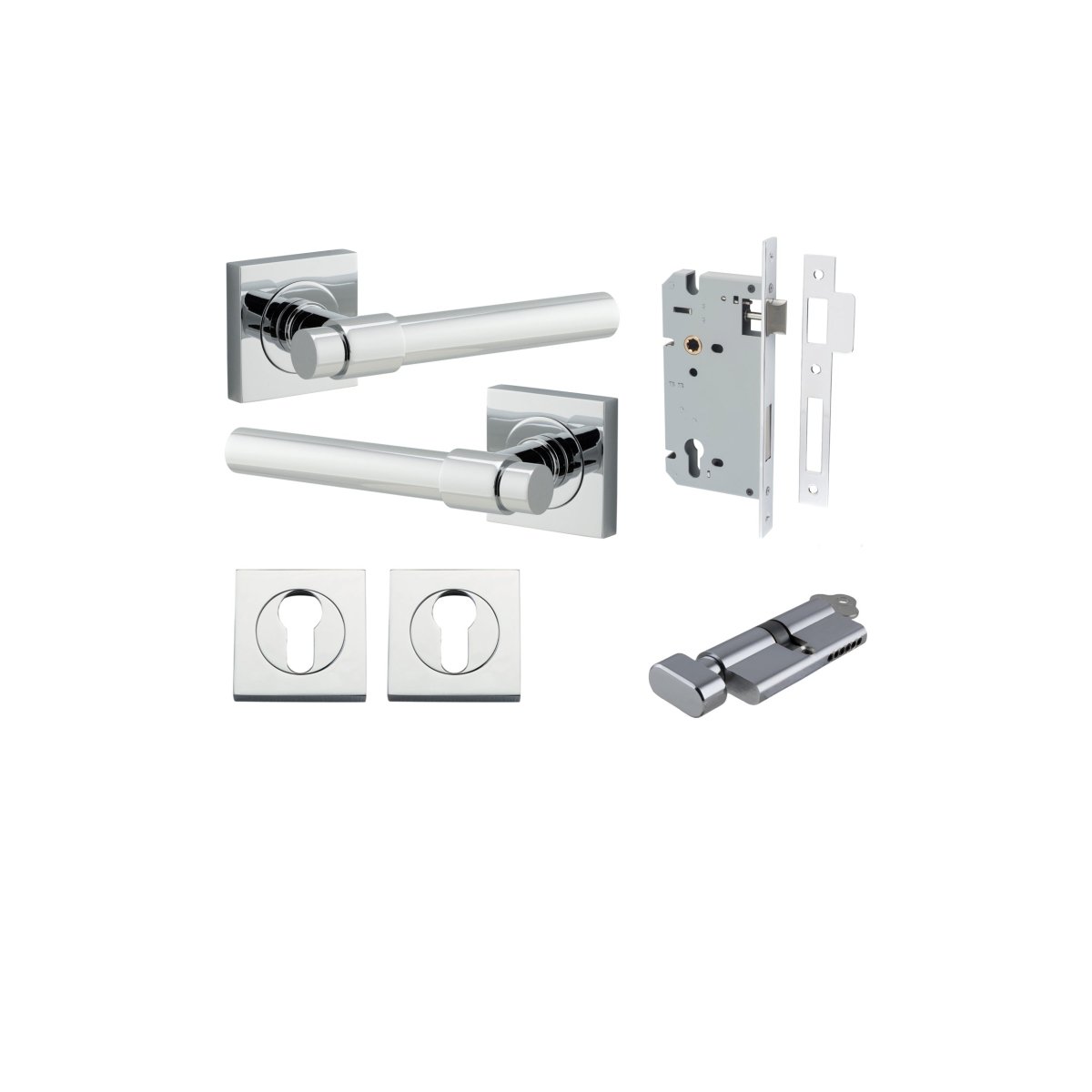 IVER Helsinki Solid Brass Square Rose Door Handle – Multiple Finishes Available - Entry - Point - 21204KENTR60KT - Iver