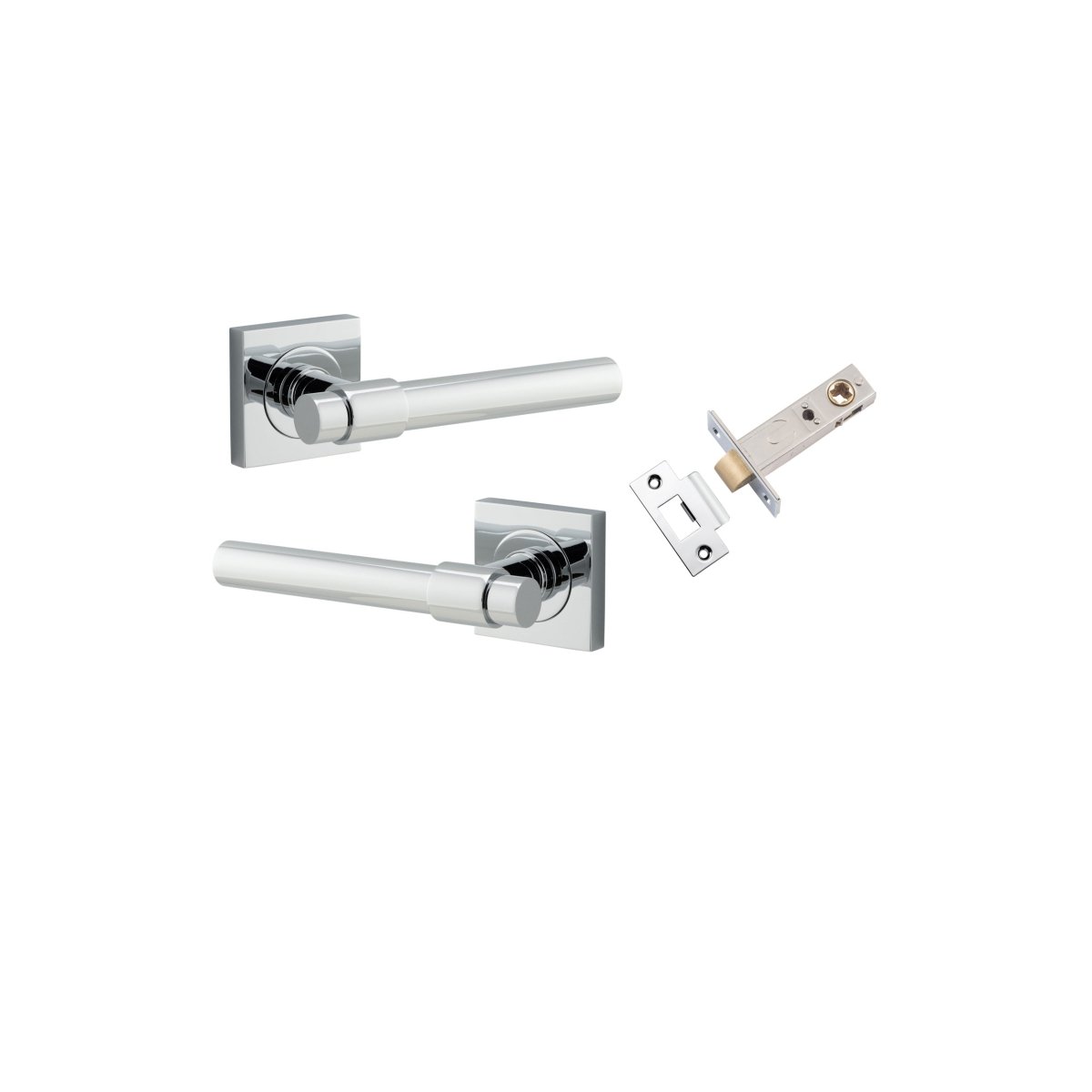IVER Helsinki Solid Brass Square Rose Door Handle – Multiple Finishes Available - Entry - Point - 21204KPASS60 - Iver