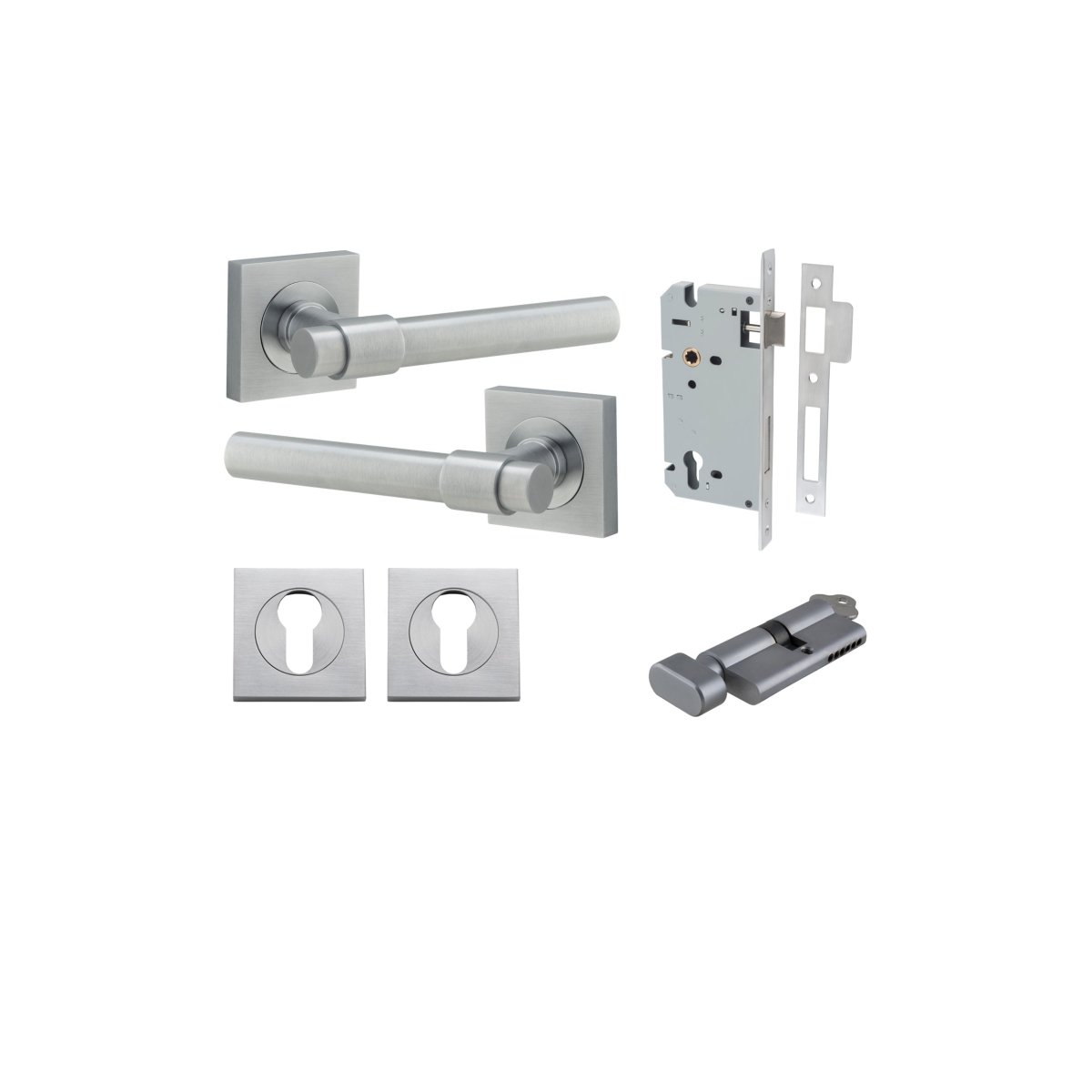 IVER Helsinki Solid Brass Square Rose Door Handle – Multiple Finishes Available - Entry - Point - 21205KENTR60KT - Iver