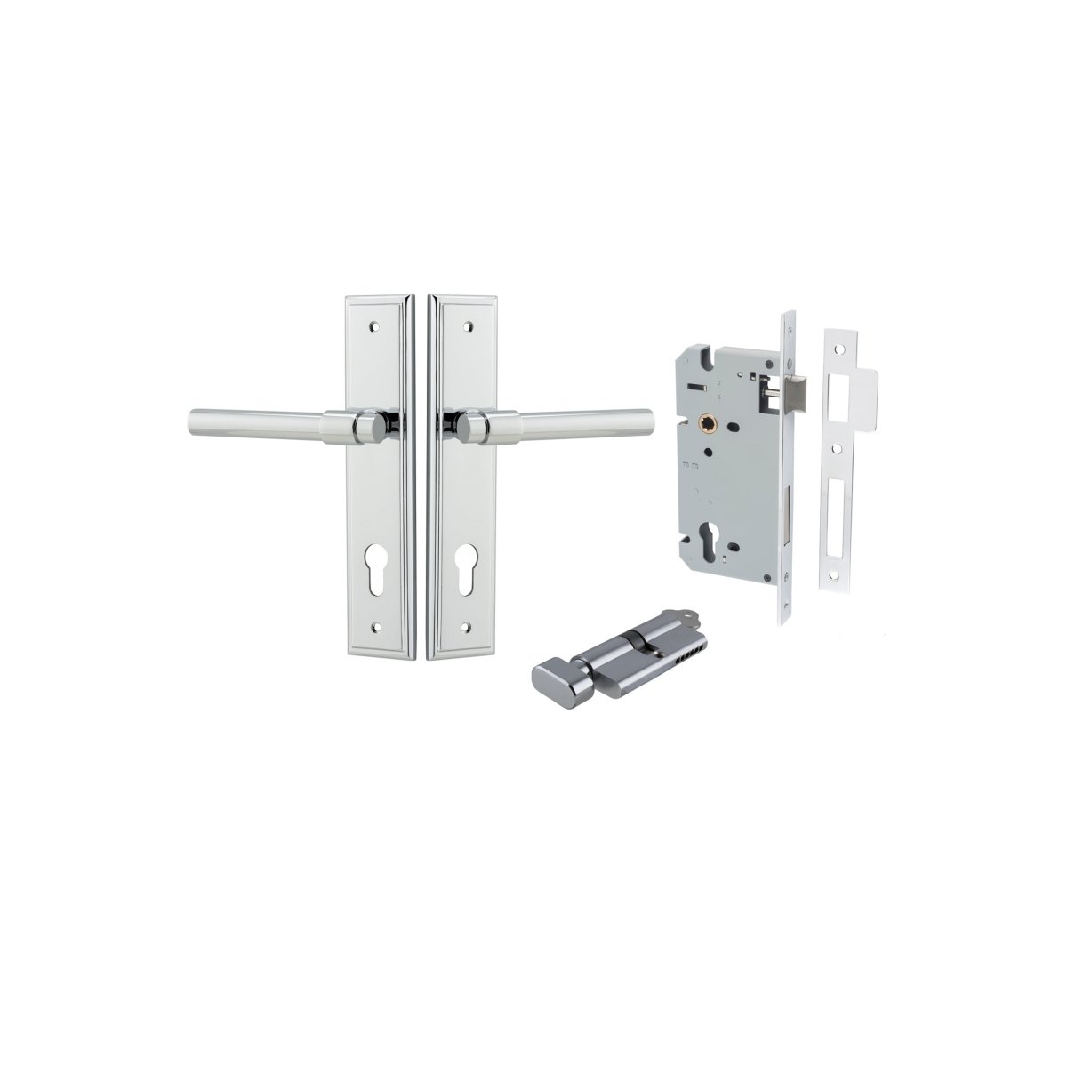 IVER Helsinki Solid Brass Stepped Backplate Door Handle – Multiple Finishes Available - Entry - Point - 11902KENTR60KT - Iver