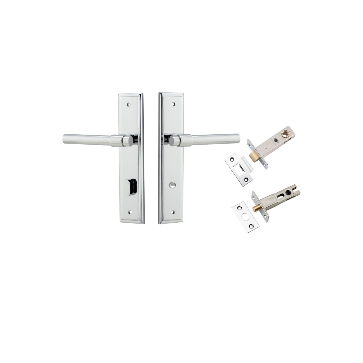 IVER Helsinki Solid Brass Stepped Backplate Door Handle – Multiple Finishes Available - Entry - Point - 11902KPRIV60 - Iver