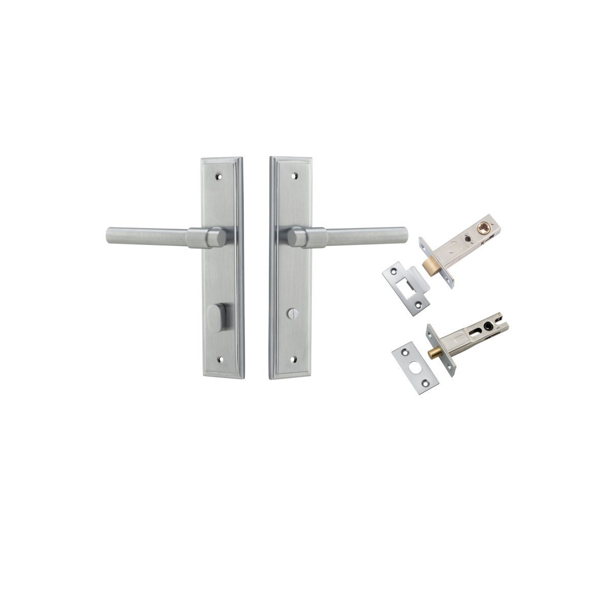 IVER Helsinki Solid Brass Stepped Backplate Door Handle – Multiple Finishes Available - Entry - Point - 12402KPRIV60 - Iver