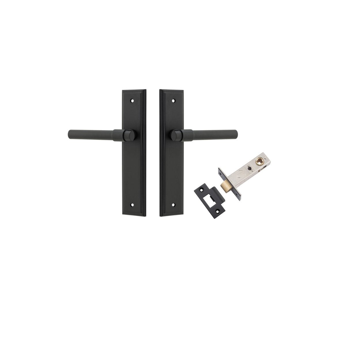 IVER Helsinki Solid Brass Stepped Backplate Door Handle – Multiple Finishes Available - Entry - Point - 12902KPASS60 - Iver