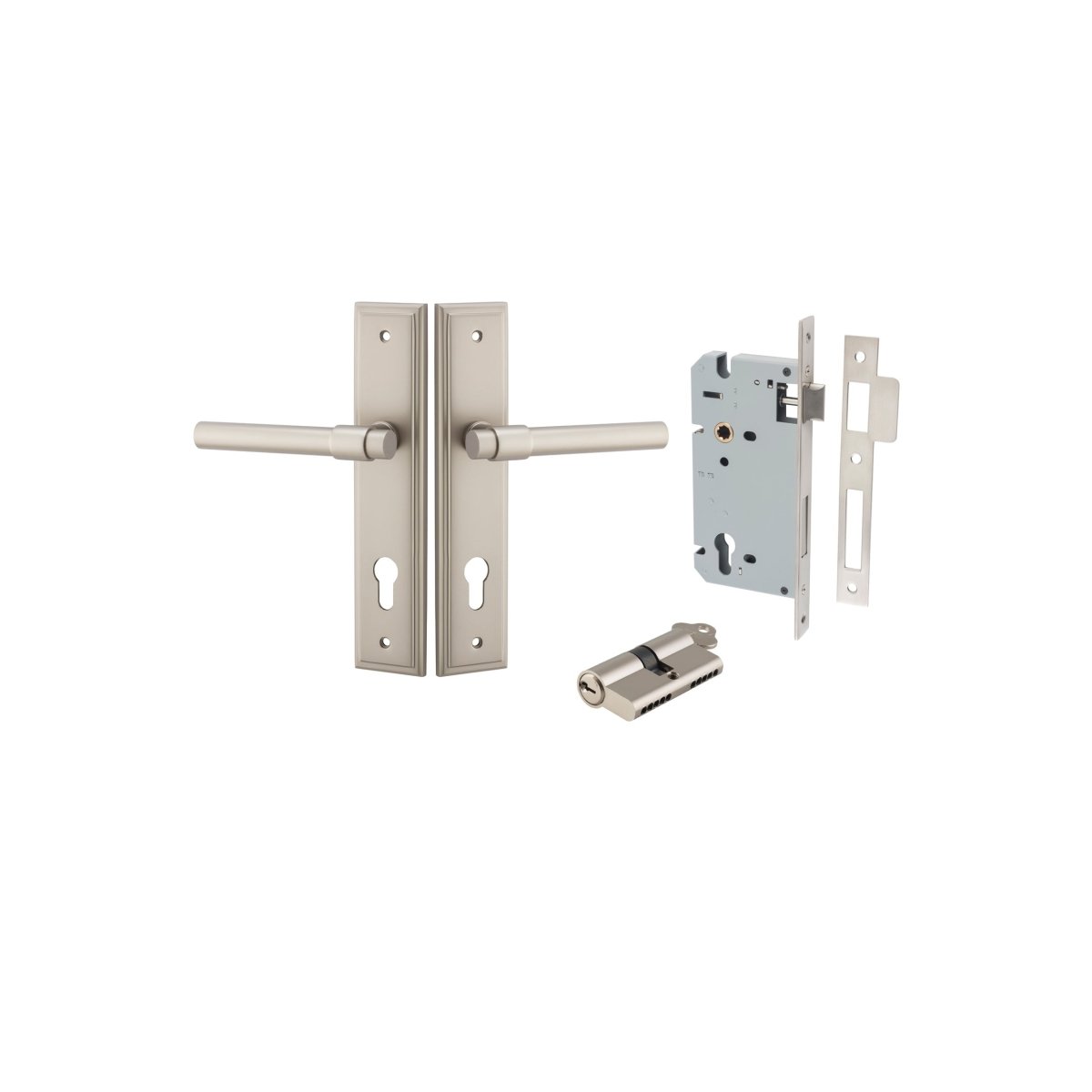 IVER Helsinki Solid Brass Stepped Backplate Door Handle – Multiple Finishes Available - Entry - Point - 14902KENTR60KK - Iver