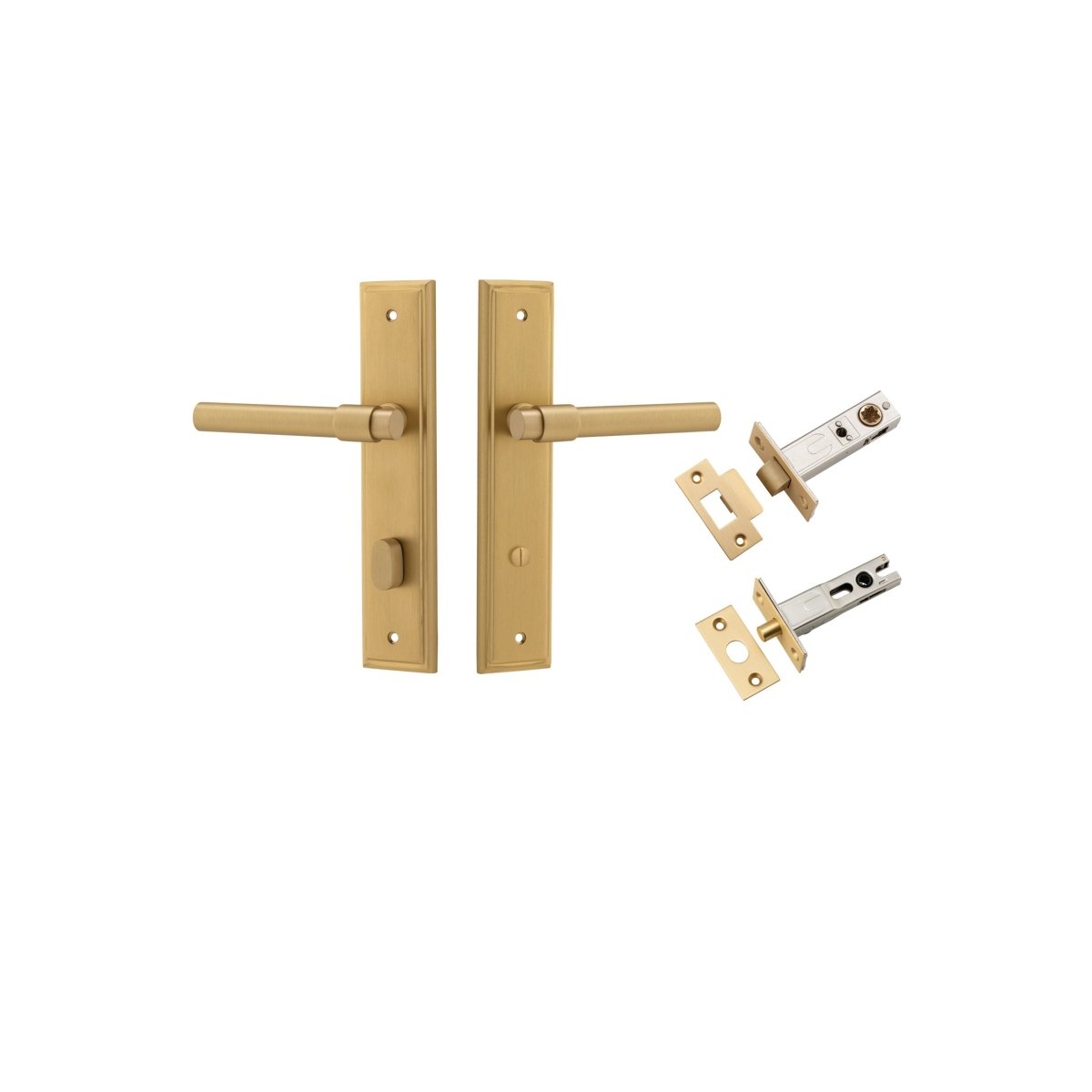 IVER Helsinki Solid Brass Stepped Backplate Door Handle – Multiple Finishes Available - Entry - Point - 15402KPRIV60 - Iver