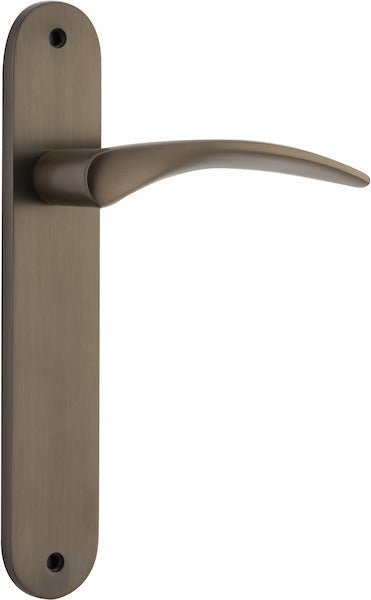 IVER Oxford Solid Brass Oval Plate Door Handle – Multiple Finishes Available - Entry - Point - 10728 - Iver