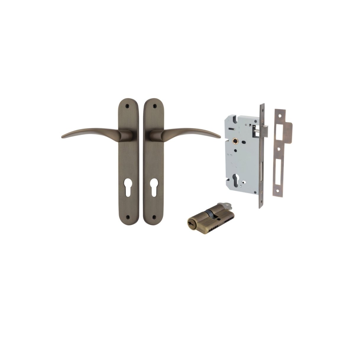 IVER Oxford Solid Brass Oval Plate Door Handle – Multiple Finishes Available - Entry - Point - 10728KENTR60KK - Iver