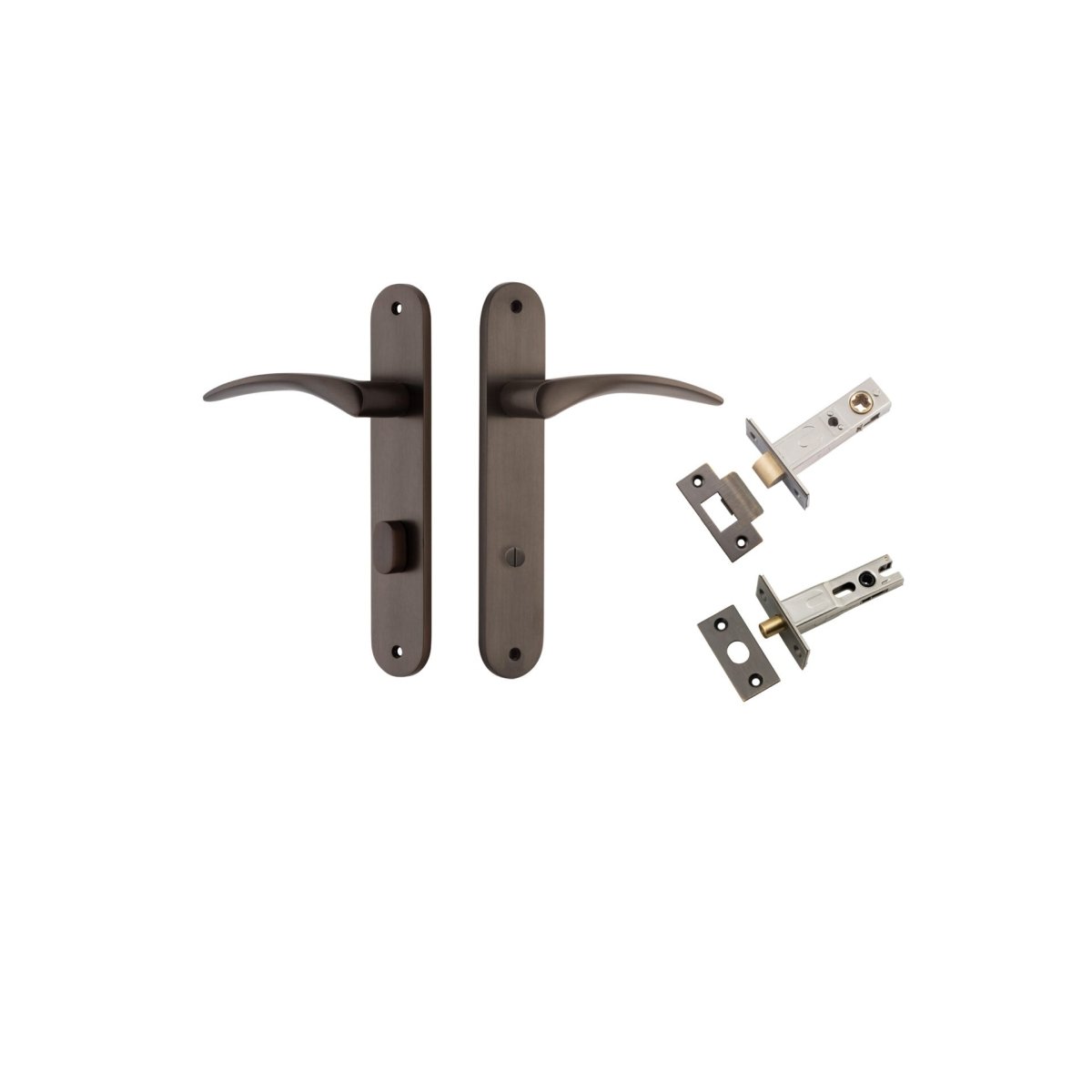 IVER Oxford Solid Brass Oval Plate Door Handle – Multiple Finishes Available - Entry - Point - 10728KPRIV60 - Iver