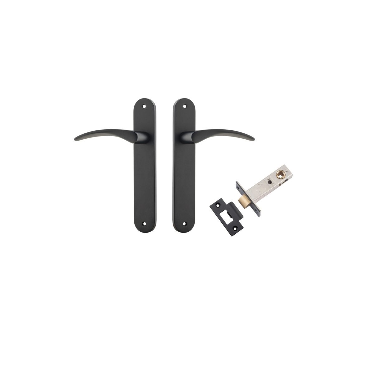 IVER Oxford Solid Brass Oval Plate Door Handle – Multiple Finishes Available - Entry - Point - 12728KPASS60 - Iver