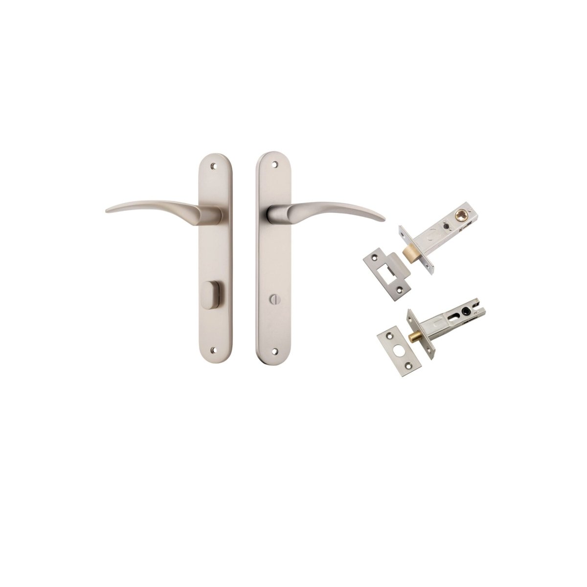 IVER Oxford Solid Brass Oval Plate Door Handle – Multiple Finishes Available - Entry - Point - 14728KPRIV60 - Iver