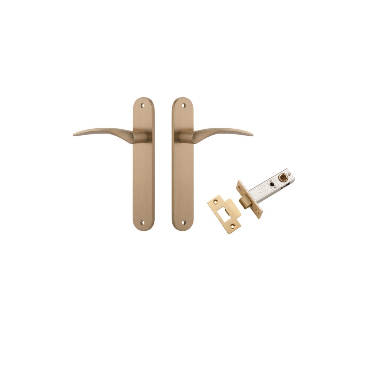 IVER Oxford Solid Brass Oval Plate Door Handle – Multiple Finishes Available - Entry - Point - 15728KPASS60 - Iver