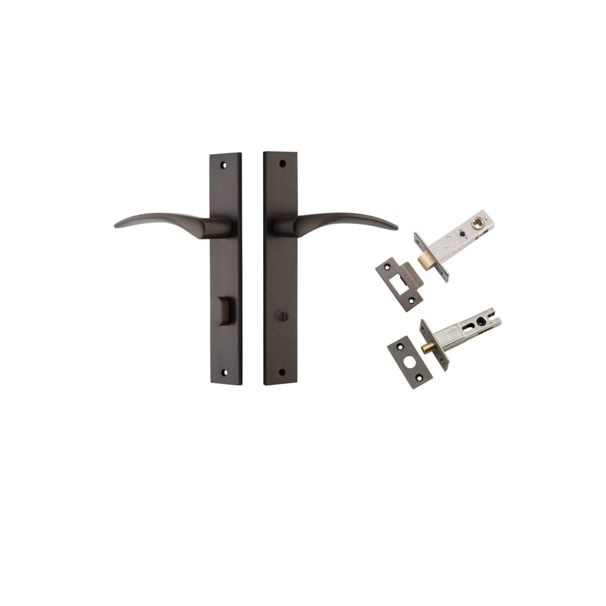 IVER Oxford Solid Brass Rectangular Plate Door Handle – Multiple Finishes Available - Entry - Point - 10704KPRIV60 - Iver