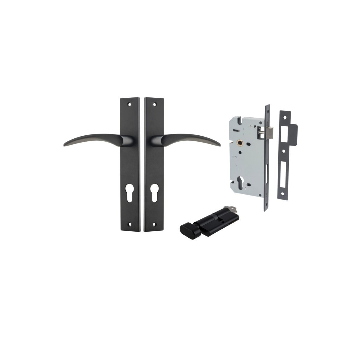 IVER Oxford Solid Brass Rectangular Plate Door Handle – Multiple Finishes Available - Entry - Point - 12704KENTR60KT - Iver