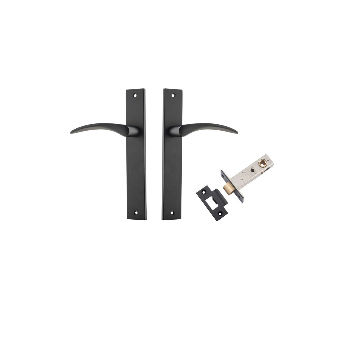 IVER Oxford Solid Brass Rectangular Plate Door Handle – Multiple Finishes Available - Entry - Point - 12704KPASS60 - Iver