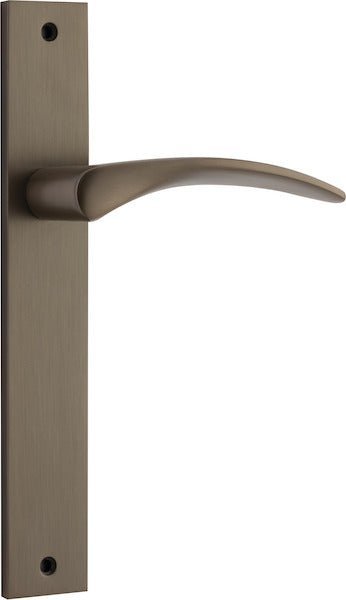 IVER Oxford Solid Brass Rectangular Plate Door Handle – Multiple Finishes Available - Entry - Point - 15704 - Iver