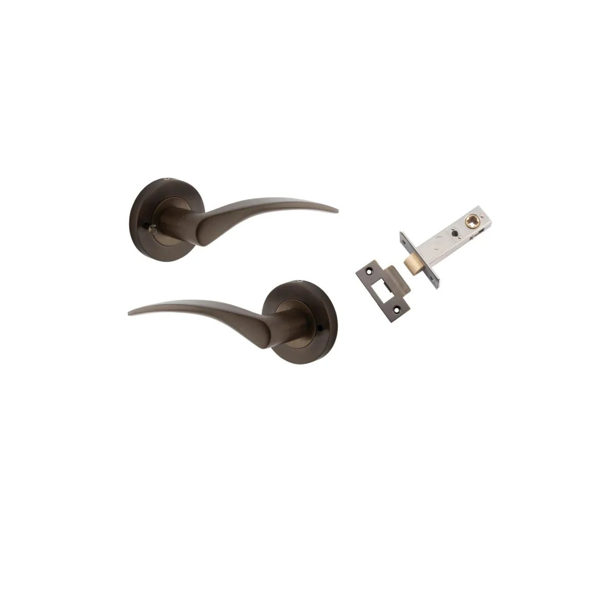 IVER Oxford Solid Brass Round Rose Door Handle – Multiple Finishes Available - Entry - Point - 9221KIBPRIV60 - Iver
