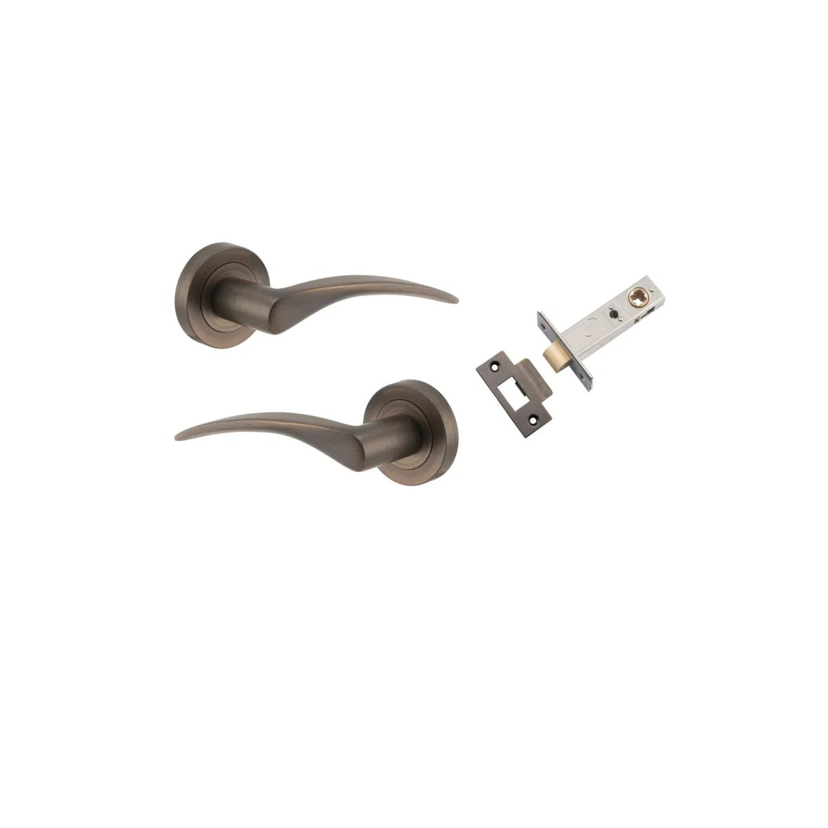 IVER Oxford Solid Brass Round Rose Door Handle – Multiple Finishes Available - Entry - Point - 9221KPASS60 - Iver