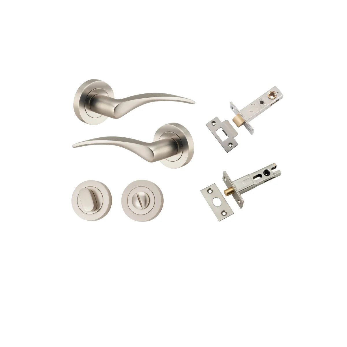 IVER Oxford Solid Brass Round Rose Door Handle – Multiple Finishes Available - Entry - Point - 9229KPRIV60 - Iver