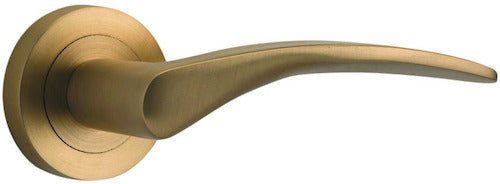 IVER Oxford Solid Brass Round Rose Door Handle – Multiple Finishes Available - Entry - Point - 9364 - Iver