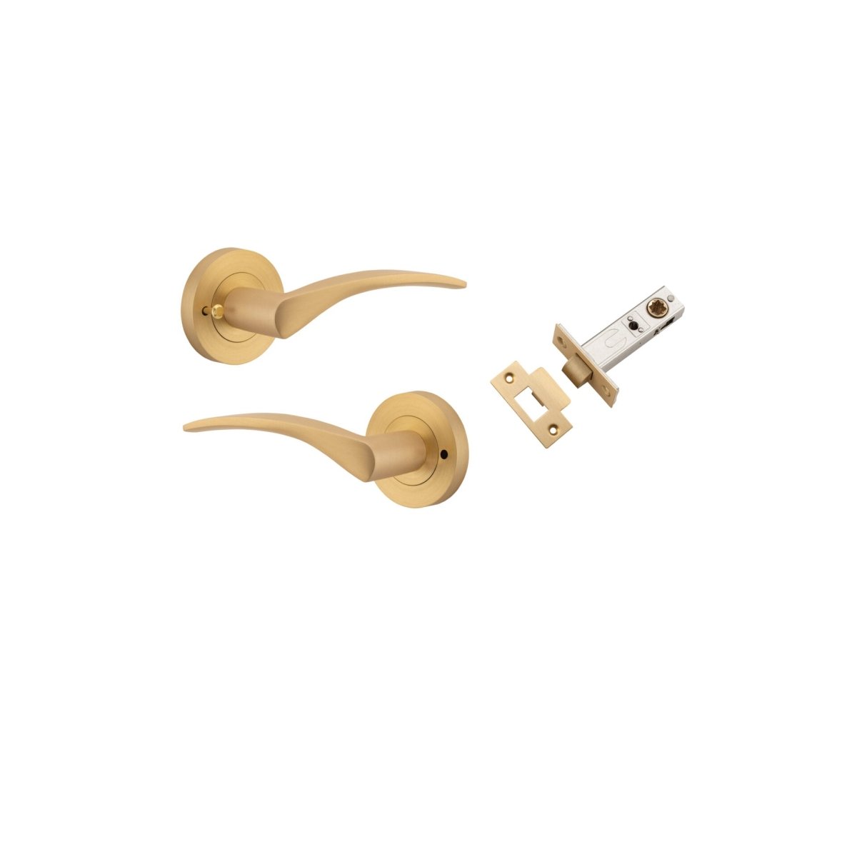IVER Oxford Solid Brass Round Rose Door Handle – Multiple Finishes Available - Entry - Point - 9364KIBPRIV60 - Iver